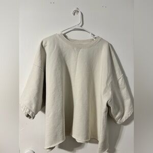 Rachel Comey Dirty-White Fleece-Back Sweatshirt Tee